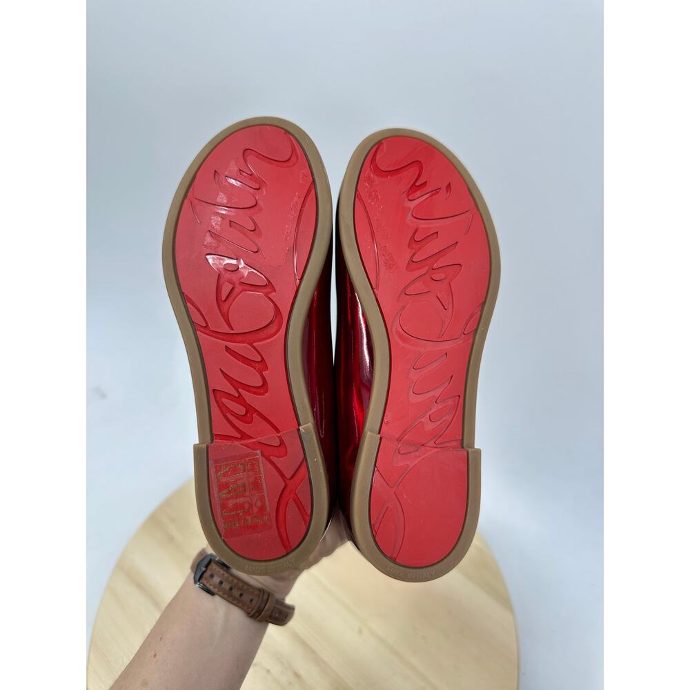 Christian Louboutin Melodie Girls Ballerina Flats Shoes 30 - 13 Red Holidays - Picture 9 of 10